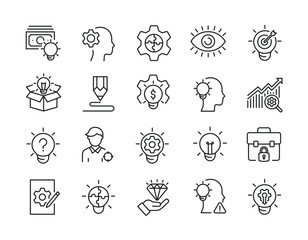 Innovation, creativity line icons. Editable stroke. For website marketing design, logo, app, template, ui, etc. Vector illustration.