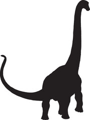 Obraz premium Brontosaurus black silhouette isolated background