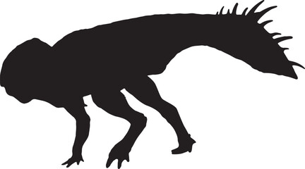 Protoceratops black silhouette isolated background