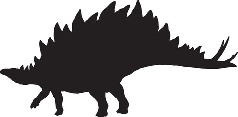 stegosaurus  black silhouette isolated background © meen_na