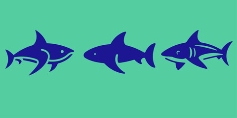 Set of Fish Logo Elements
