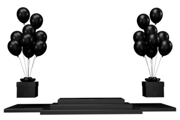 Luxury black friday podium and background. 3D rendering.Transparent blackfriday.