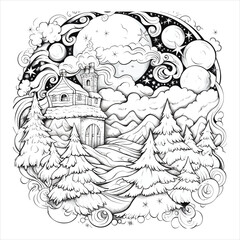 Christmas Coloring Pages Line Art