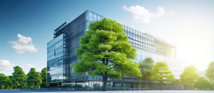 Modern City Implements Sustainable Green Building Practices And Encourages Corporate Buildings To Reduce CO2 Emissions By Adopting Eco Friendly And Green Architecture Such As Sustainable Gla