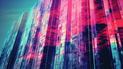 psychedelic urban high-rise apocalypse fantasy 3d generative ai - obrazy, fototapety, plakaty
