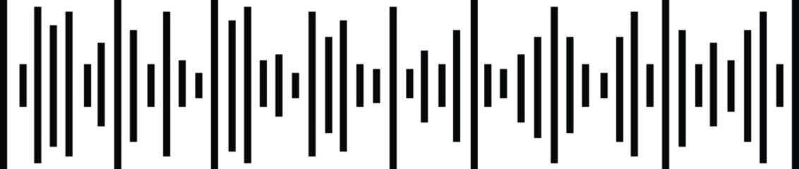 Music player sound bar. Audio speech spectrum noise. Sound wave of voice. Record interface. Equalizer icon with soundwave line isolated on transparent background.