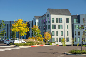 Fototapeta na wymiar Residential buildings in Gresham Oregon.