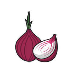 onion vegetable icon image vector illustration design  simple line art style