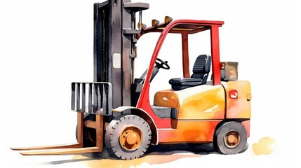 forklift truck in warehouse