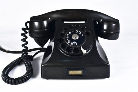 old black telephone vintage telephone equipment