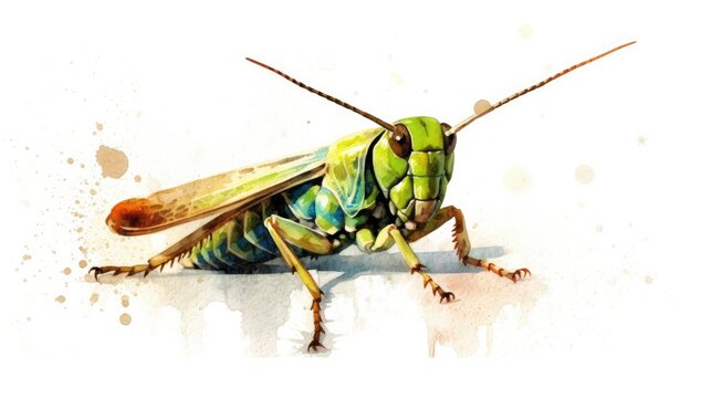 grasshopper on a white background