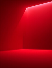 The red background has beautiful straight light lines.