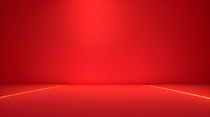 The red background has beautiful straight light lines.