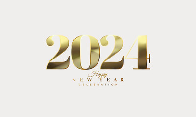 Happy new year design vector background. With illustrations of classic gold numbers, luxurious and elegant. Premium vector background to celebrate the new year.