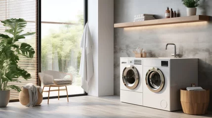 Foto op Plexiglas Modern washing machine in a contemporary bathroom © PRI