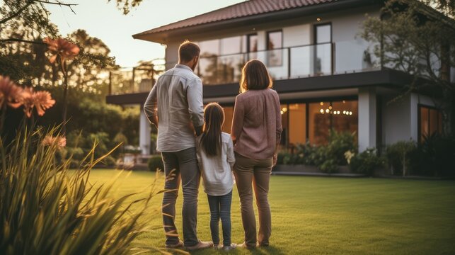 Young Family Admiring Their New Property