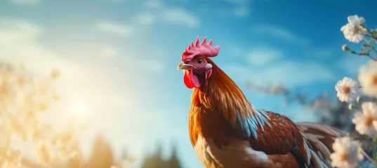 Türaufkleber Male chicken rooster. Generative AI technology.   © Hero Design