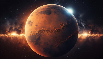 Stylized Illustration of Mars