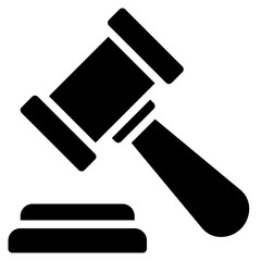 Gavel Icon, Glyph style icon vector illustration, Suitable for website, mobile app, print, presentation, infographic and any other project.