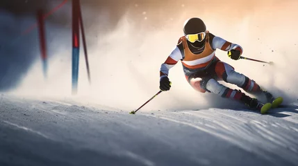 Fotobehang alpine ski competitor  © Kordiush