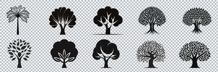 trees collection vector illustration and editable