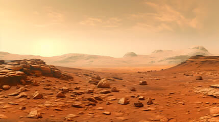 Fototapeta na wymiar Depict the harsh and captivating environment of Mars.