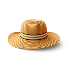Fototapeta na wymiar A woman's sun hat isolated with a white background. A popular hat worn at the beach or during the summer. Generative ai. 