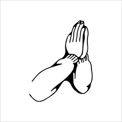 vector illustration of hands praying