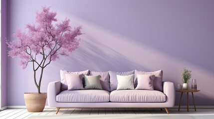 a solid background in a soft and dreamy shade of pastel lavender. Created with generative AI