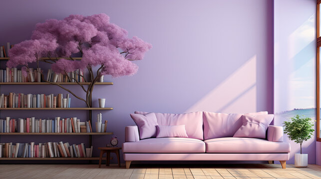 a solid background in a soft and dreamy shade of pastel lavender. Created with generative AI