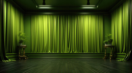 a solid color backdrop using a vibrant and invigorating shade of neon green. Created with generative AI