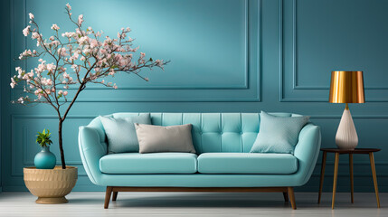 a solid color backdrop with a tranquil and calming shade of robin's egg blue. Created with...