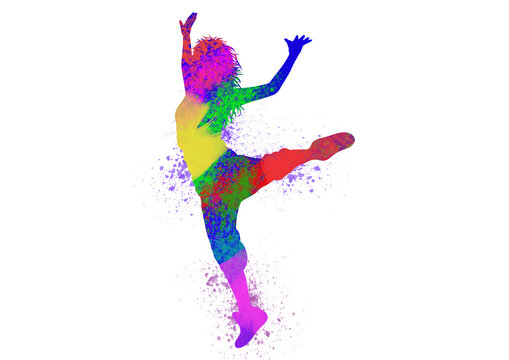 Watercolor Dancer drawing, silhouette of a dancing person, Watercolor dancing, Hiphop, Classical