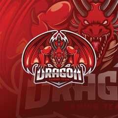 Dragon Mascot Esport Logo Design Illustration For Gaming Club
