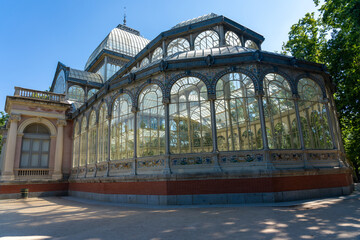 Fototapeta na wymiar Crystal palace in the El Retiro public park in the Spanish capital. Madrid