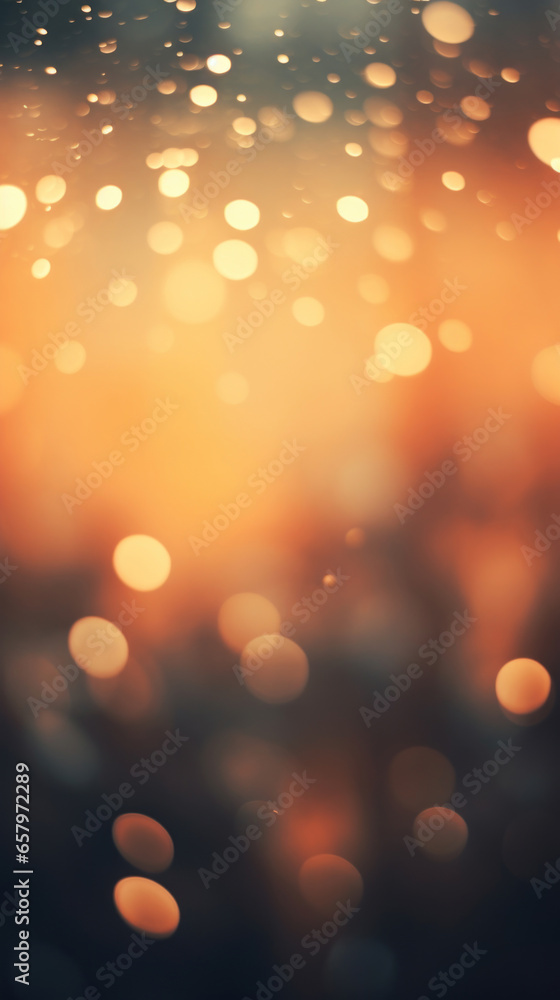 Poster fbstract orange background with bokeh
