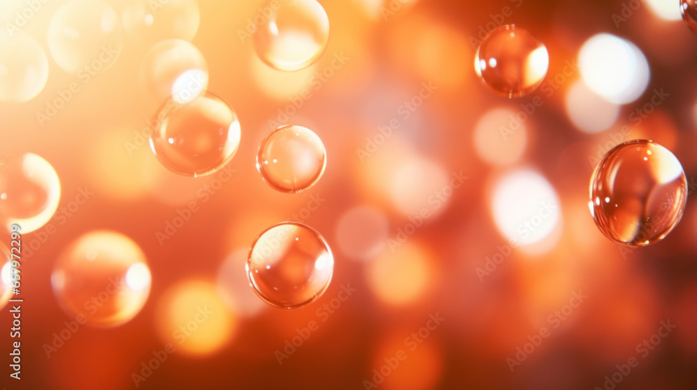 Poster fbstract orange background with bokeh