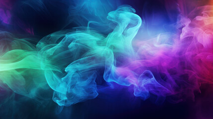 Colorful smoke on black background