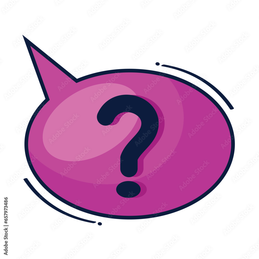 Poster speech bubble with interrogation sign vector icon
