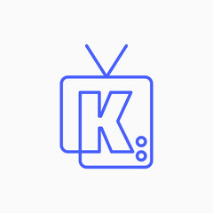 k letter mark channel television tv logo vector icon illustration