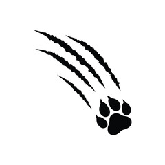 animal paw print with claw marks silhouette © graphiclab24