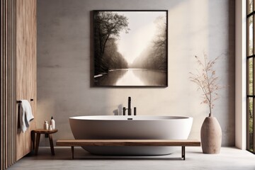 Luxury bathroom interior decorate with elegant design. Generative AI