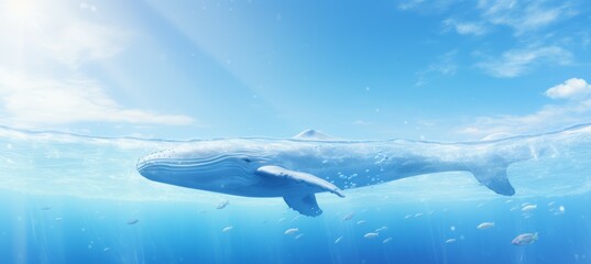 Humpback whale. Generative AI technology.	
