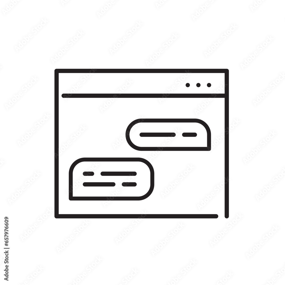 Poster chatting in a web browser. forum dm communication interface. pixel perfect, editable stroke icon
