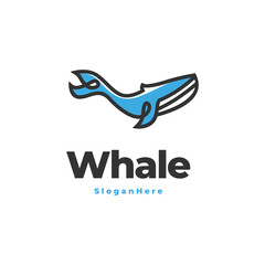 Whale modern logo vector