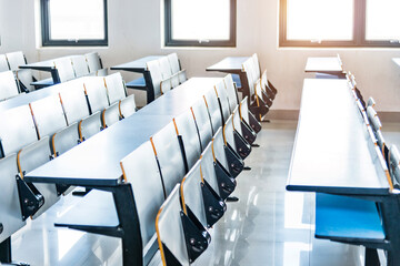 Empty college lecture classroom in university