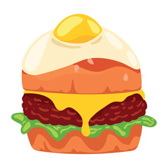 gourmet burger with egg