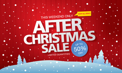 christmas sale banner layout design, vector illustration