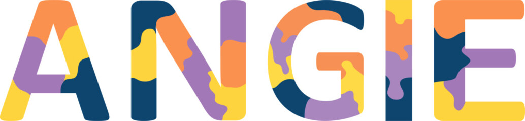 Angie Colorful 3d Abstract Text name