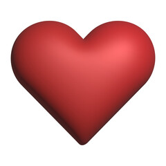 Red heart 3d rendering romantic symbol valentine concept